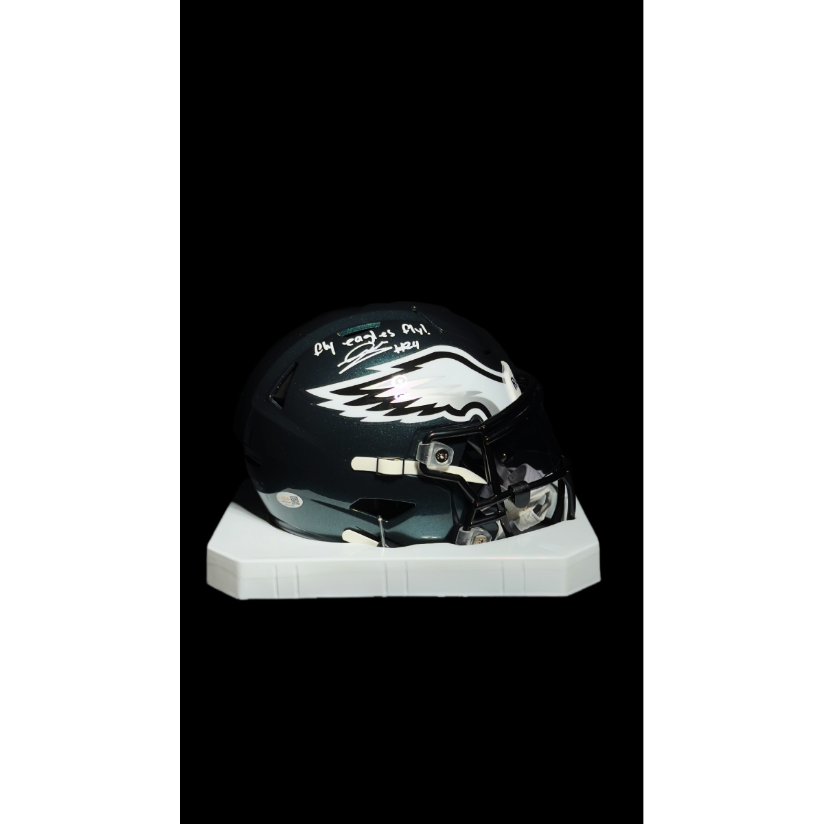 ANDREW MUKUBA AUTÓGRAFO - CAPACETE PHILADELPHIA EAGLES