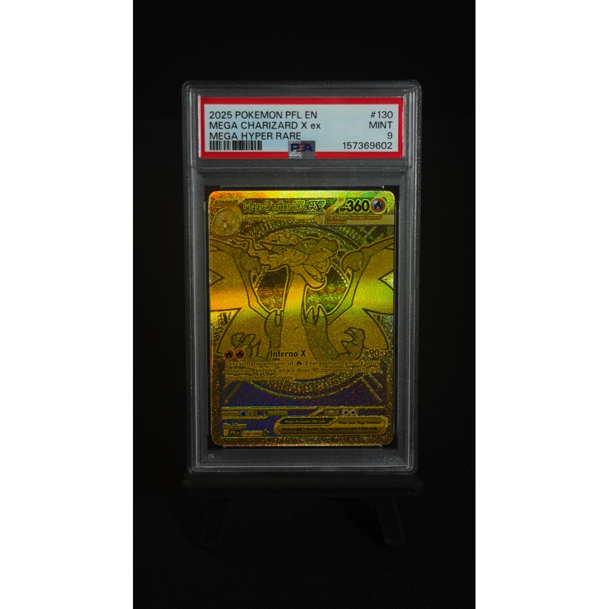 MEGA CHARIZARD X ex - PHANTASMAL FLAMES MEGA HYPER RARE PSA 9