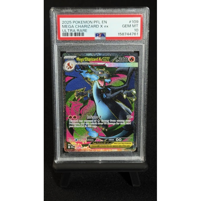MEGA CHARIZARD X ex 109/094 - PHANTASMAL FLAMES 2025 - ULTRA RARE - PSA 10