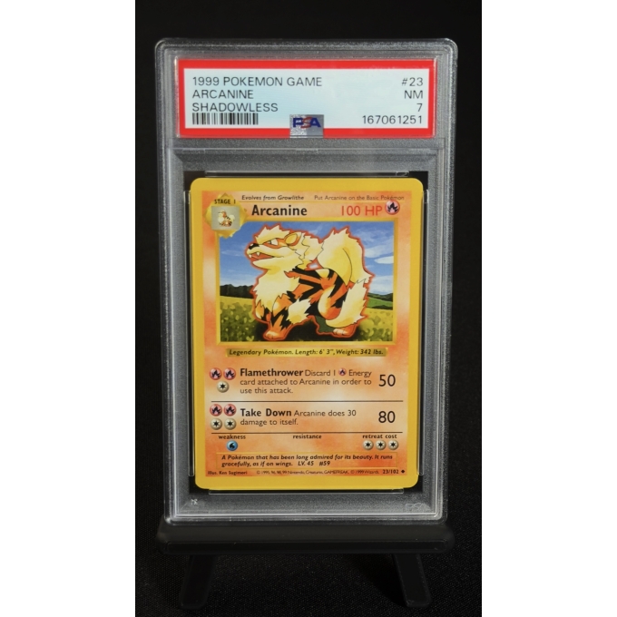 ARCANINE 23 SHADOWLESS - BASE SET 1999 PSA 7