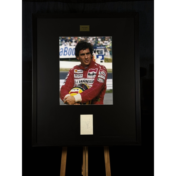 Ayrton Senna Autógrafo "Abril 1990" emoldurada em Quadro.