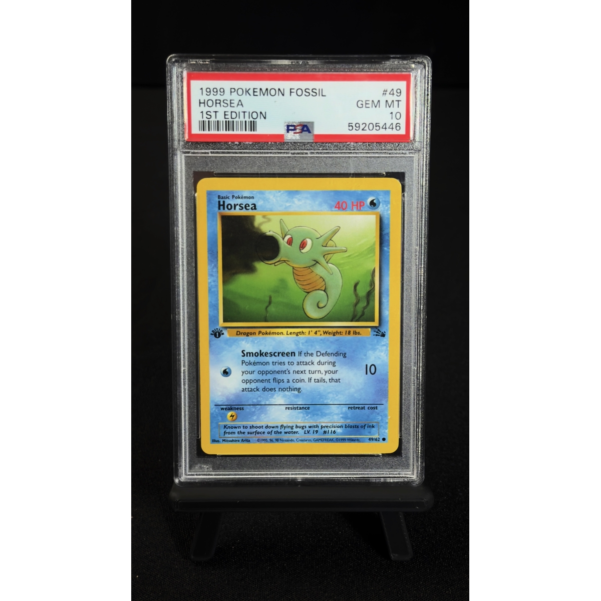 HORSEA 49/62 1ST EDITION - FOSSIL 1999 PSA 10