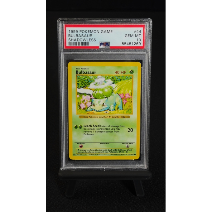 BULBASAUR 44/102 SHADOWLESS - BASE SET 1999 PSA 10