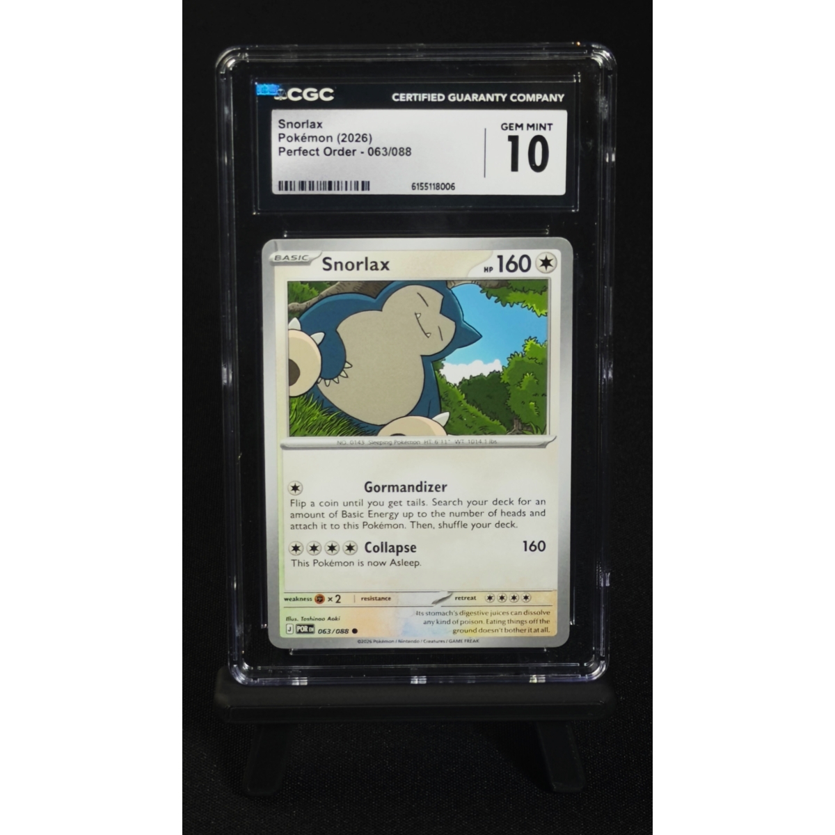 SNORLAX 063/088 - PERFECT ORDER 2026 CGC 10