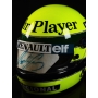 Ayrton Senna – Capacete Lotus John Player Special (1985–1986) com Viseira Autografada.