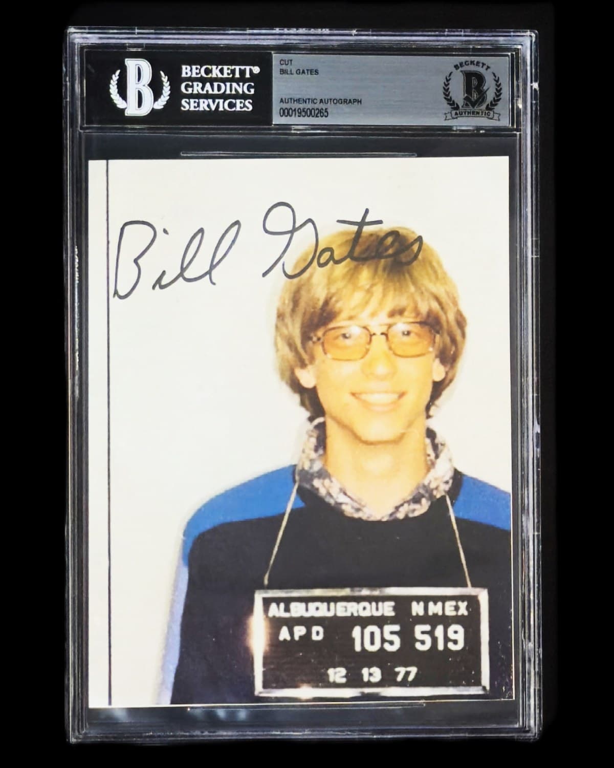Bill Gates autógrafo – foto histórica 1977, Bill Gates