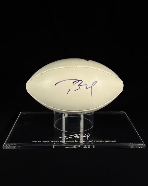 Tom Brady autógrafo – bola de futebol americano, Tom Brady
