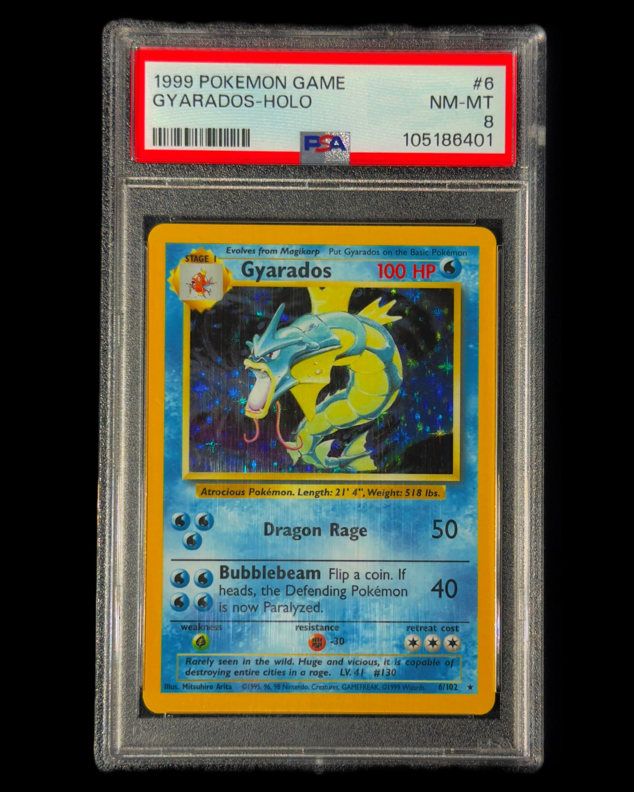 Gyarados Holo PSA 8 – Base Set 1999, Gyarados