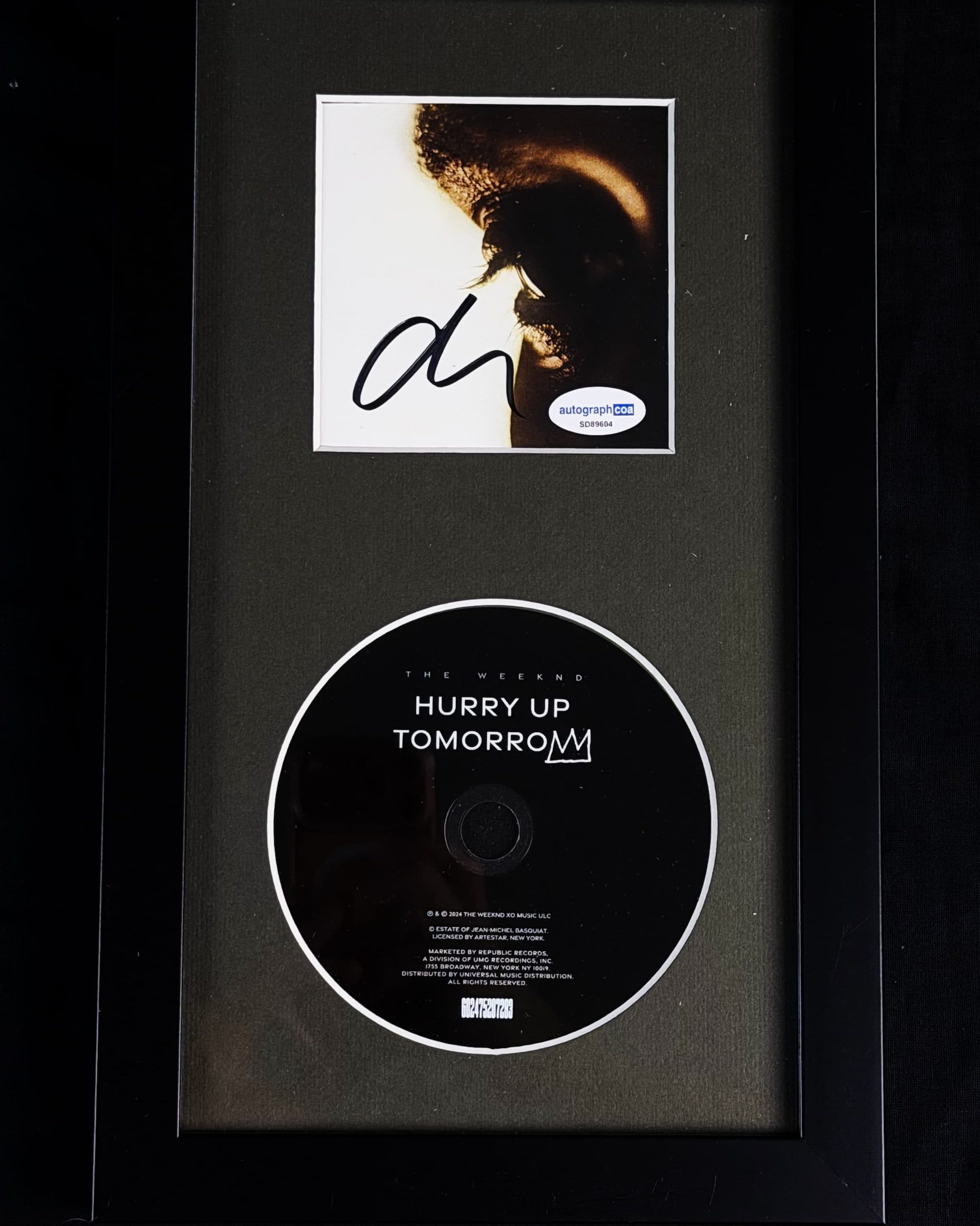 The Weeknd autógrafo – CD emoldurado "Hurry Up Tomorrow", The Weeknd
