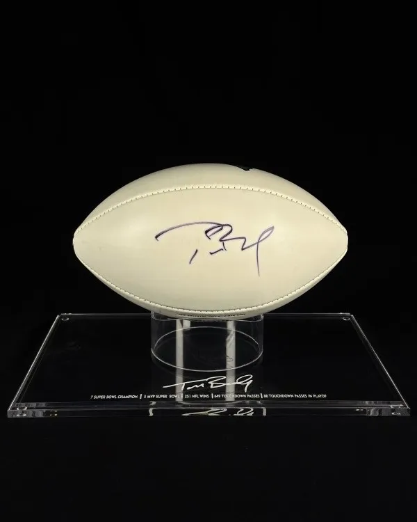 Tom Brady autógrafo – bola de futebol americano, Tom Brady
