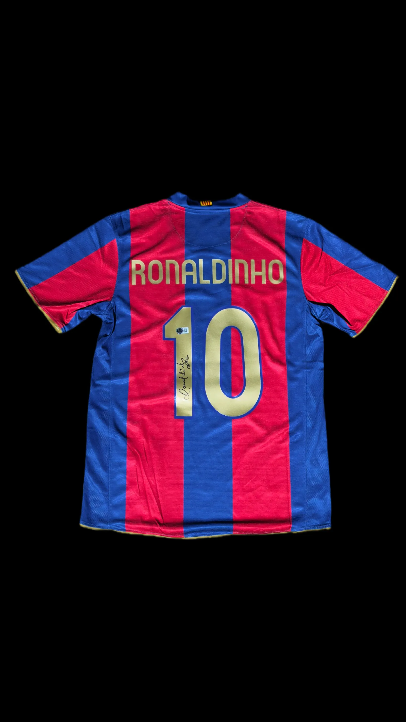 Ronaldinho Gaúcho autógrafo – camisa Barcelona, Ronaldinho Gaúcho