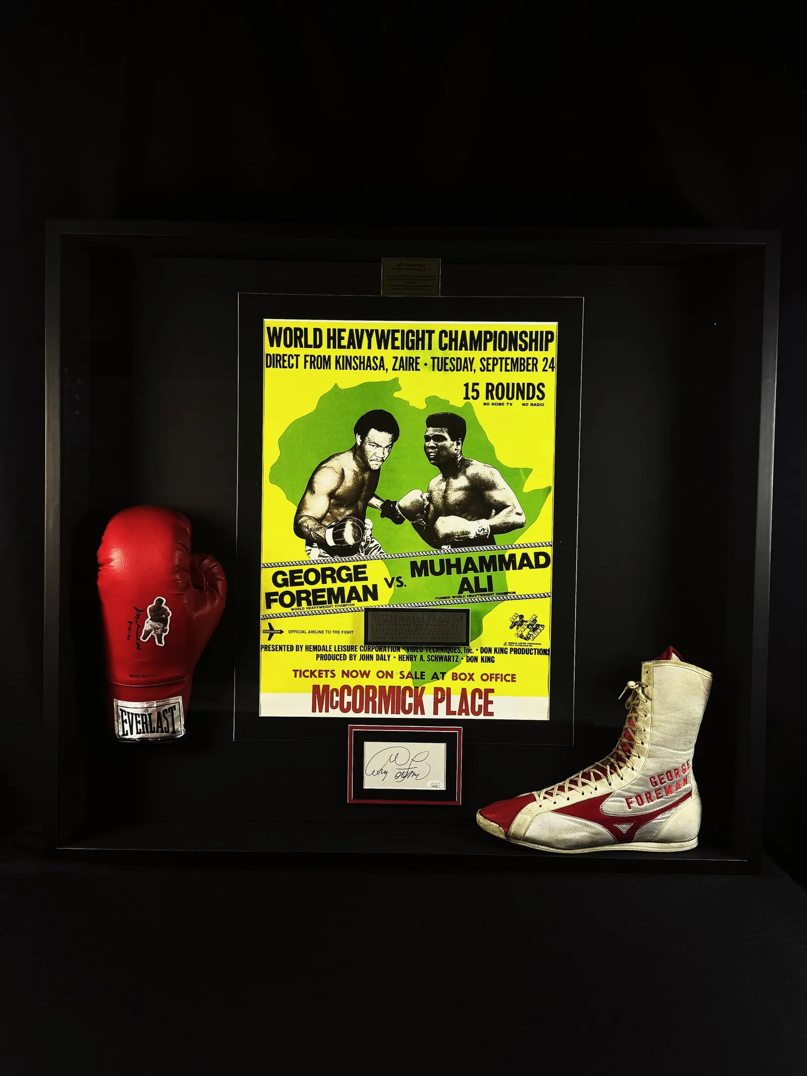 George Foreman / Muhammad Ali autógrafos – Rumble in the Jungle, o legado em moldura, George Foreman e Muhammad Ali