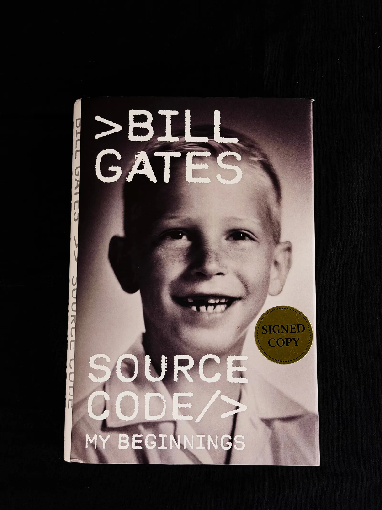 Bill Gates autógrafo – livro "Source Code", Bill Gates