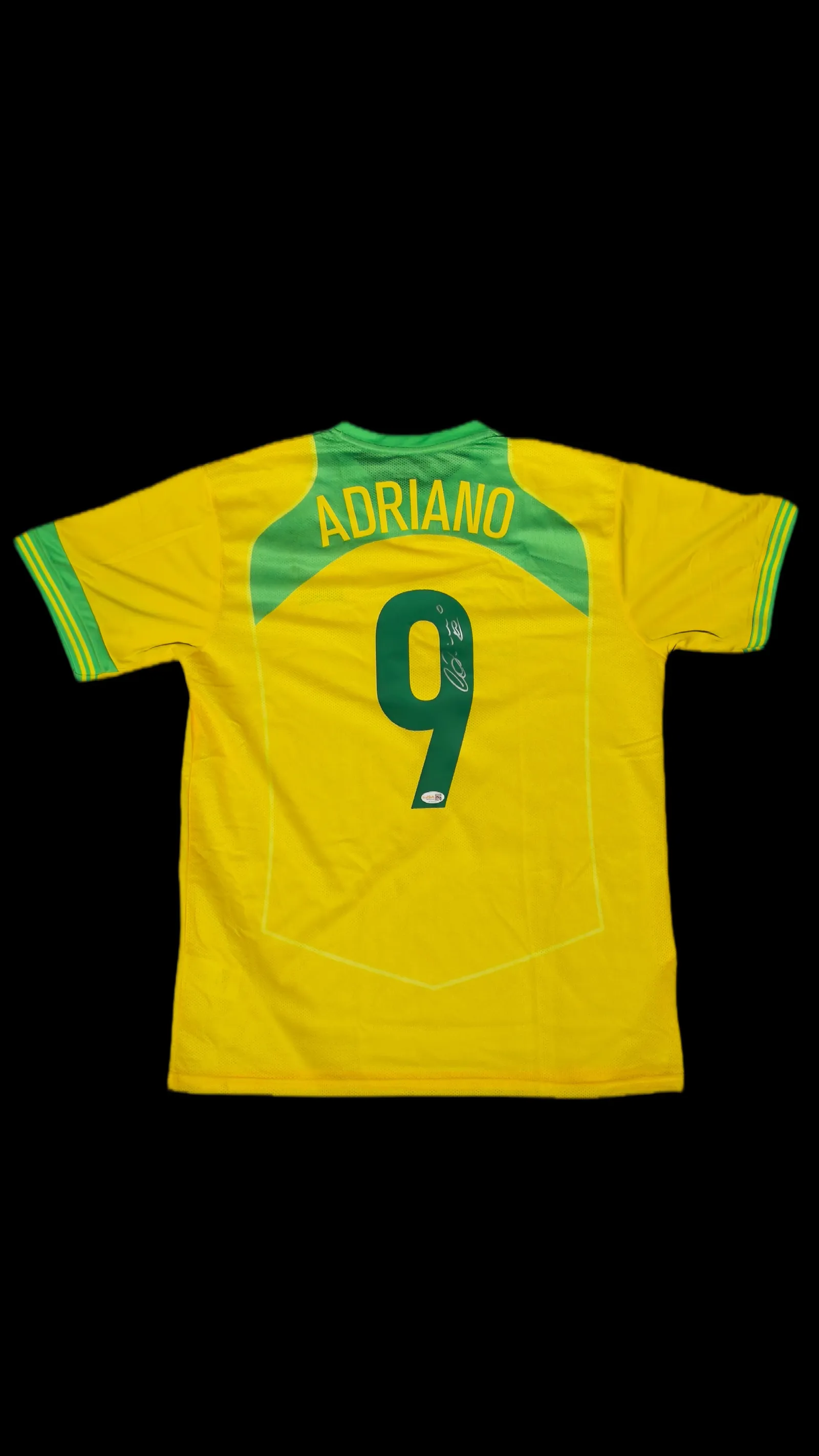 Adriano Imperador autógrafo – camisa Brasil 2004/05, Adriano Imperador