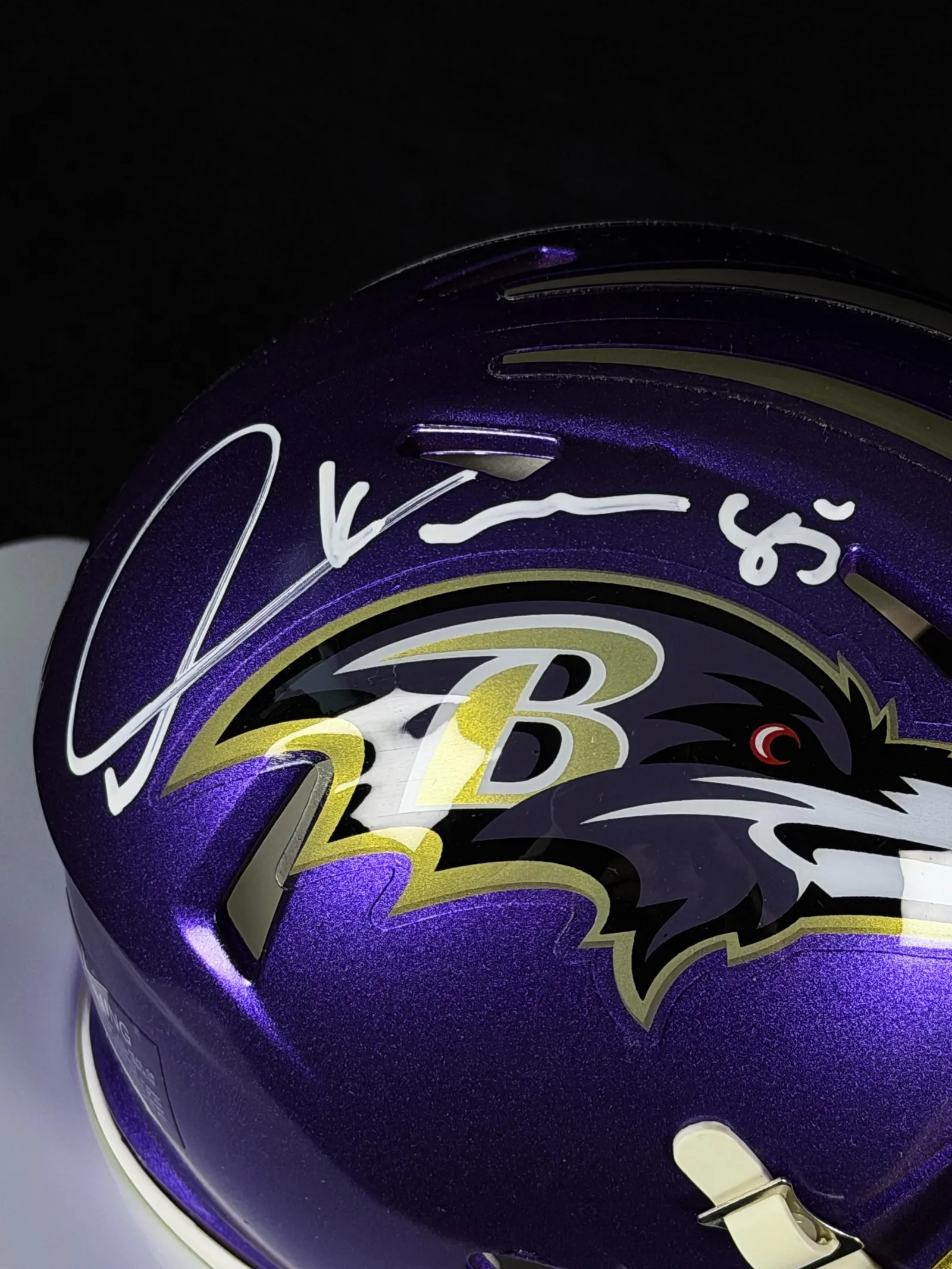 Derrick Mason autógrafo – mini helmet do Baltimore Ravens, Derrick Mason