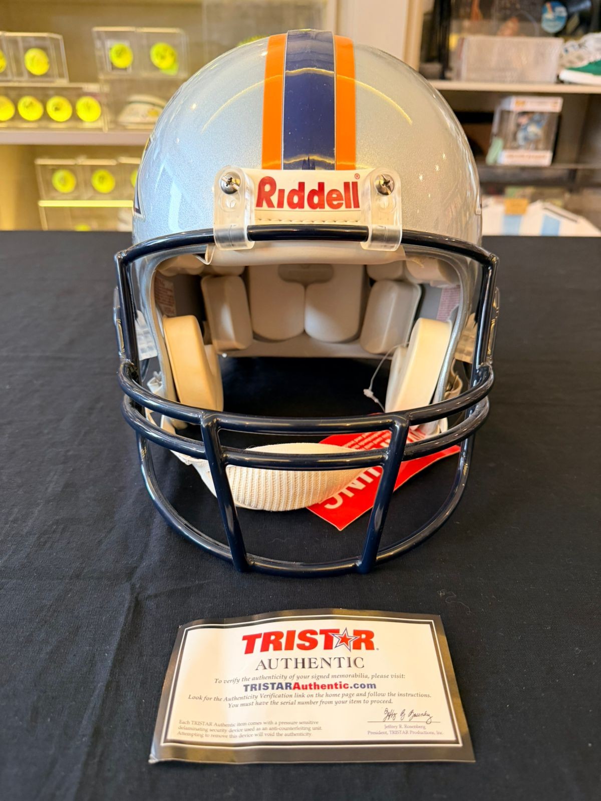 Tom Brady autógrafo – capacete futebol americano, Tom Brady
