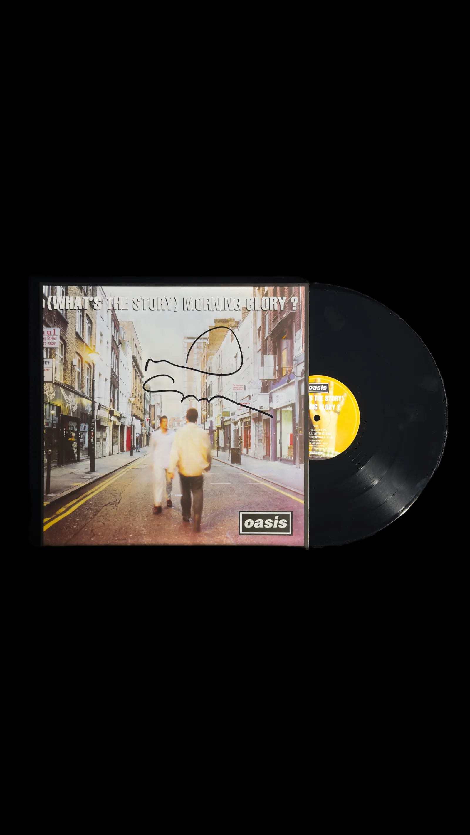 Noel Gallagher autógrafo – vinil (What’s The Story) Morning Glory?, Noel Gallagher