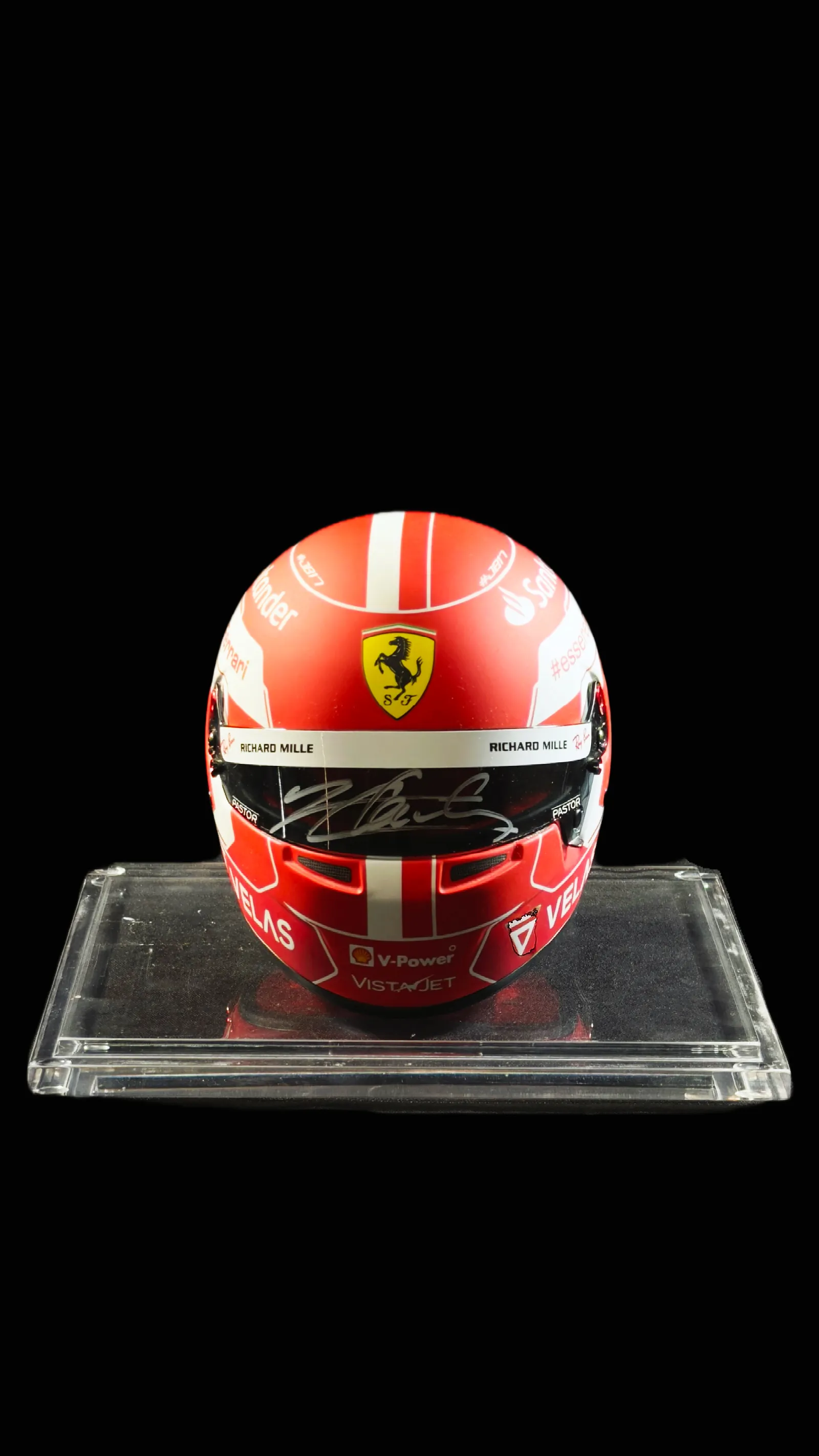Charles Leclerc autógrafo – Mini capacete Ferrari, Charles Leclerc