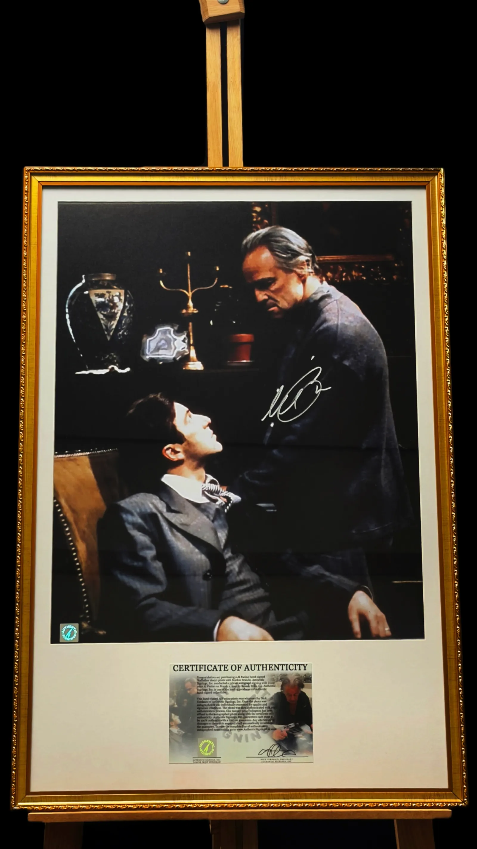 Al Pacino autógrafo – Quadro The Godfather (1972), Al Pacino