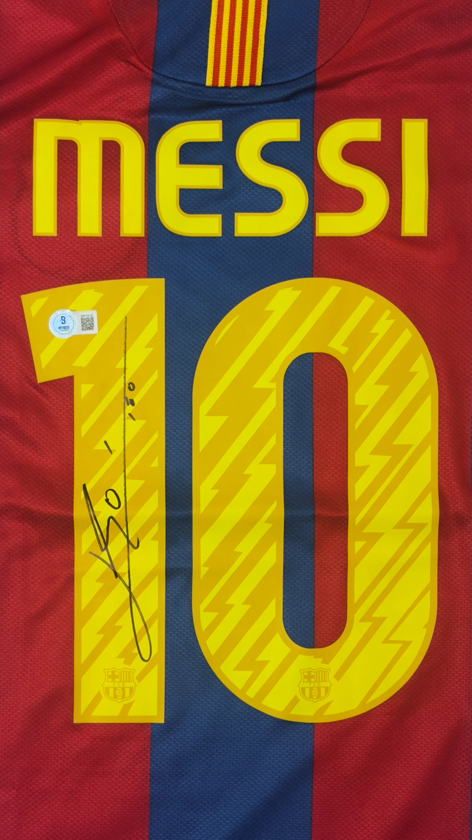 Lionel Messi autógrafo – Camisa Barcelona final Champions League 2011, Lionel Messi