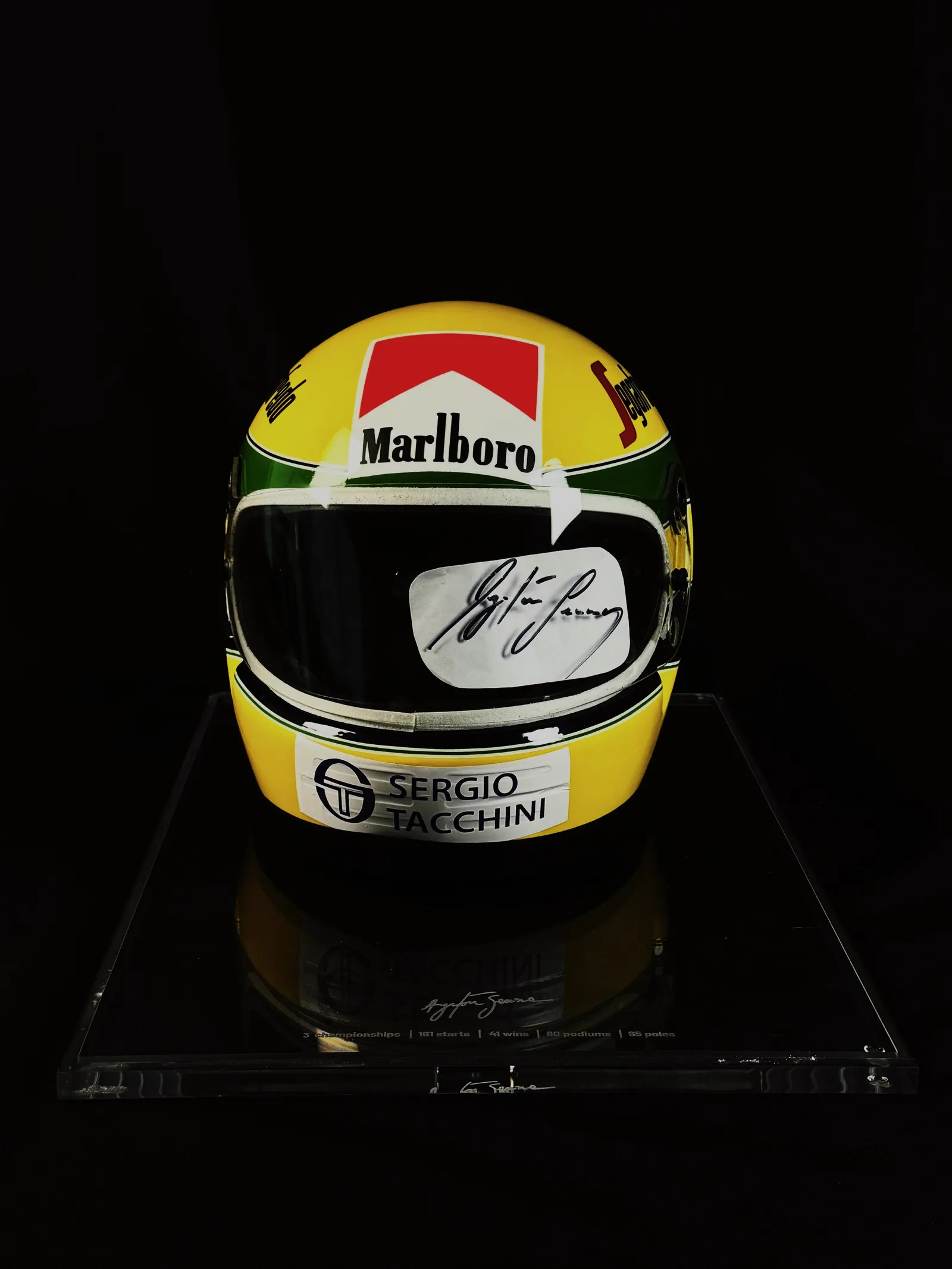 Ayrton Senna – capacete McLaren-Honda 1984 com viseira autografada, Ayrton Senna