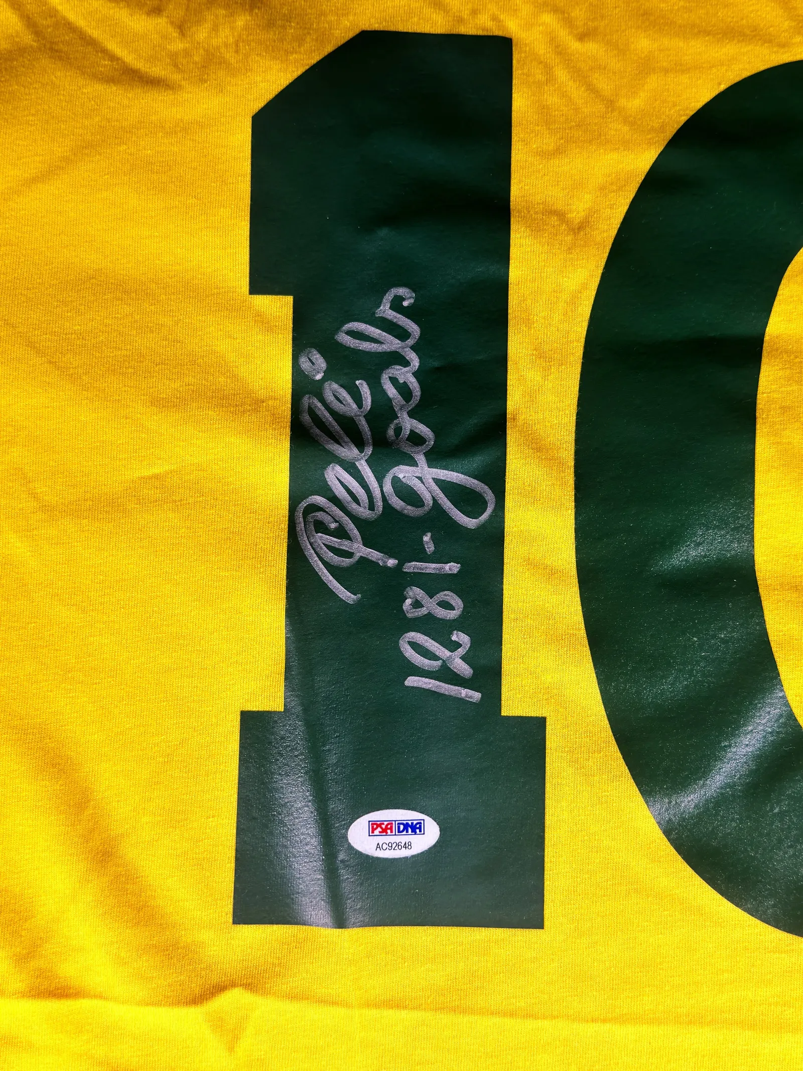 Pelé autógrafo – camisa amarela da Seleção Brasileira, Pelé