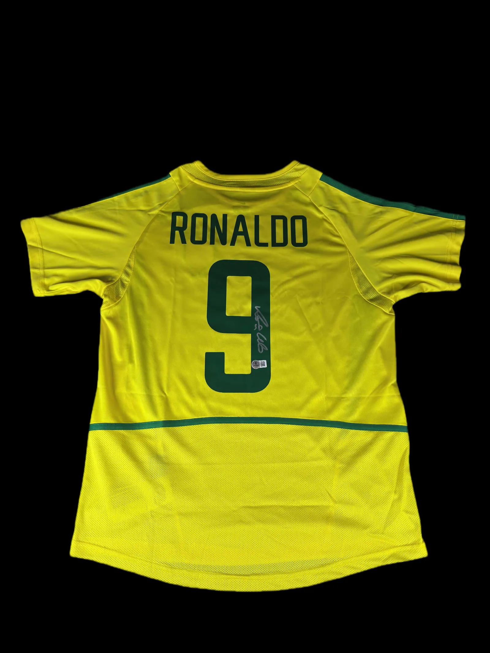 Ronaldo Fenômeno – camisa oficial Seleção Brasileira 2002 autografada, Ronaldo Fenômeno
