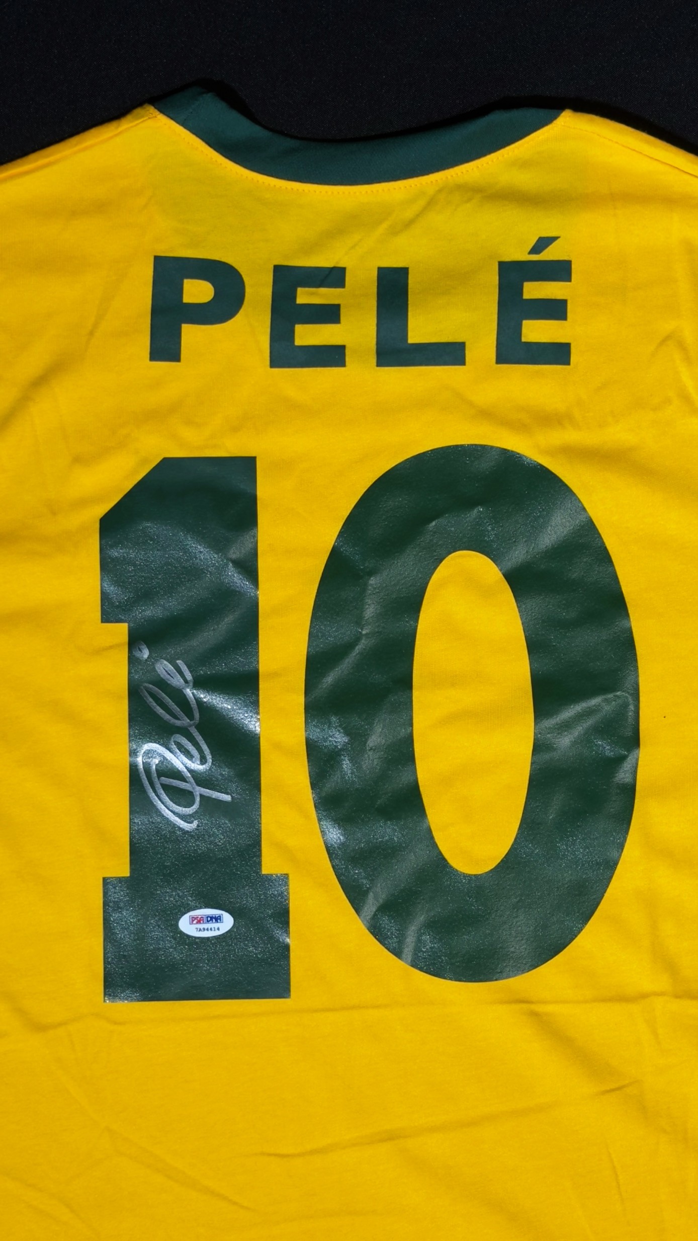 Pelé autógrafo – camisa Brasil retrô, Pelé