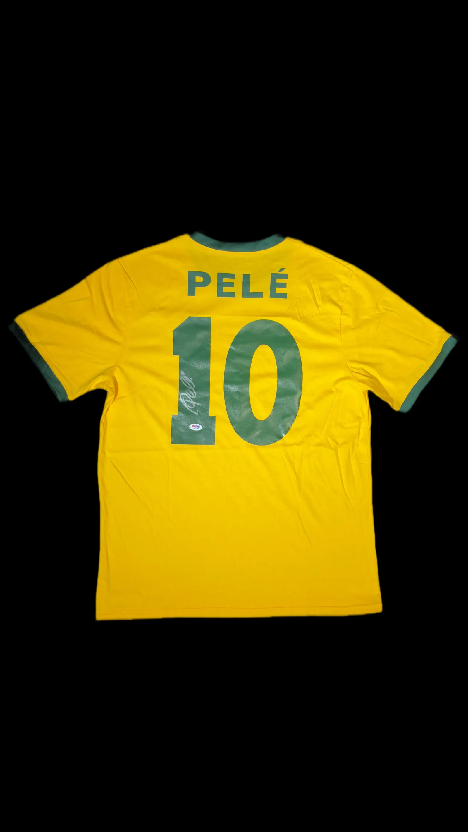 Pelé autógrafo – camisa Brasil retrô, Pelé