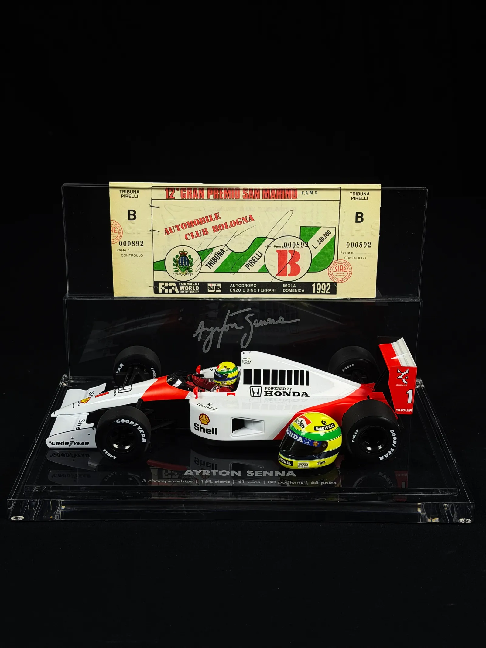 Ayrton Senna autógrafo – ingresso do GP de San Marino 1992, Ayrton Senna
