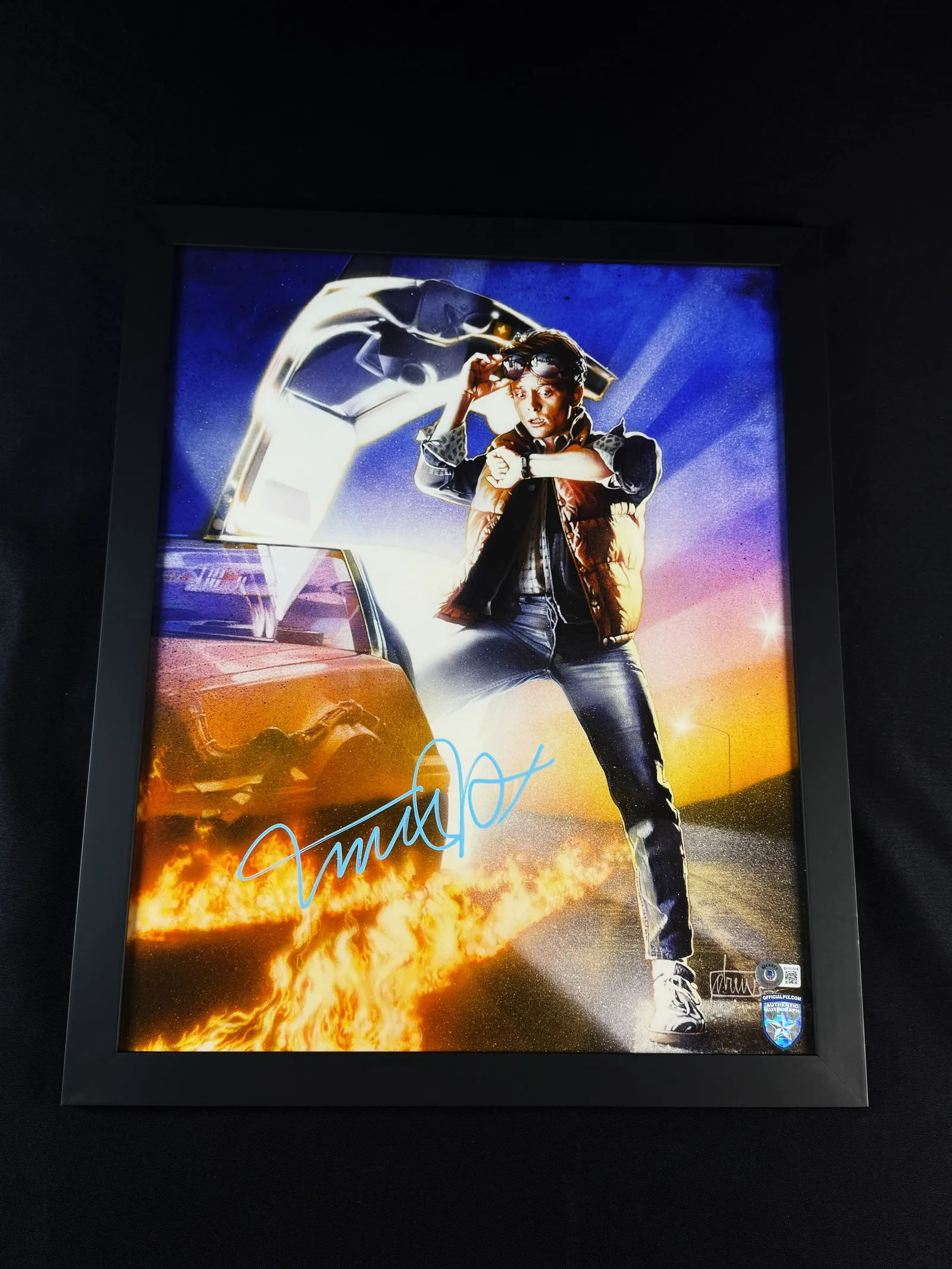 Michael J. Fox autógrafo – quadro do filme "De Volta para o Futuro", Michael J. Fox