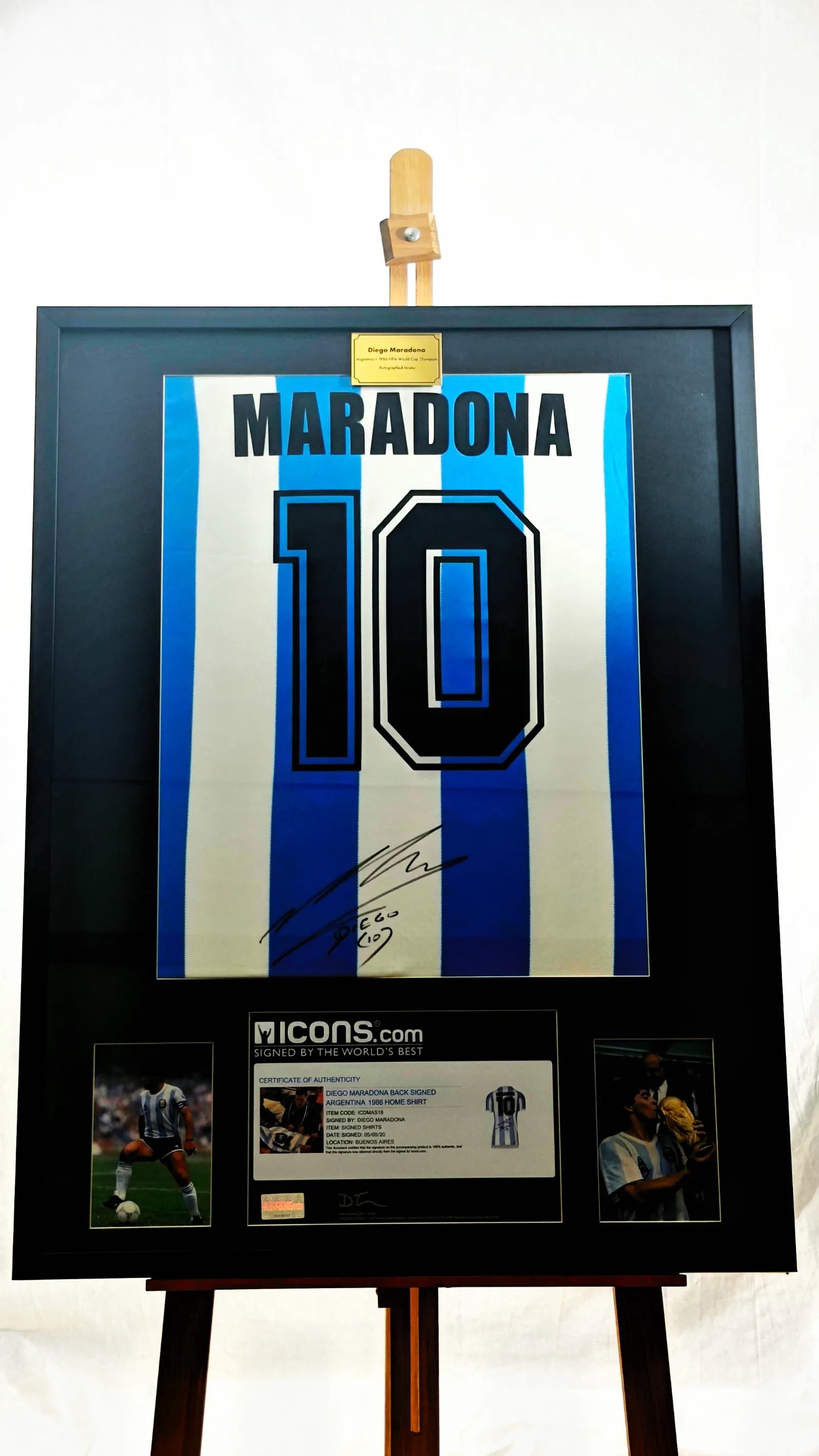 Diego Maradona autógrafo – Camisa Argentina, Diego Maradona
