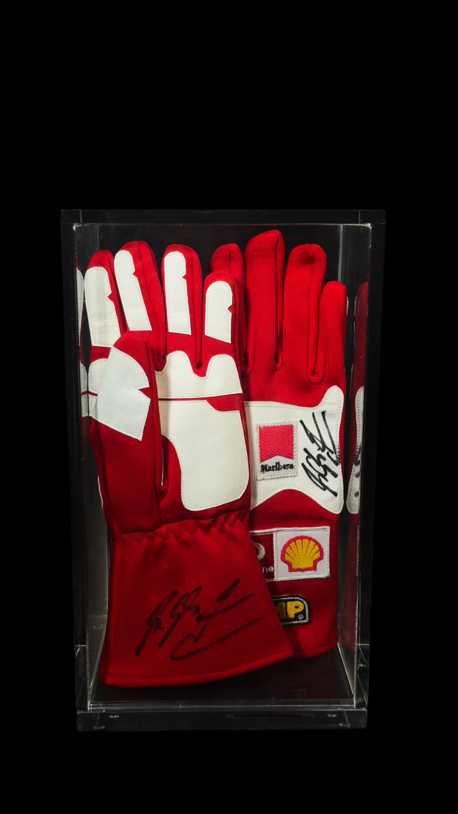 Michael Schumacher autógrafo – par de luvas Ferrari Marlboro, Michael Schumacher