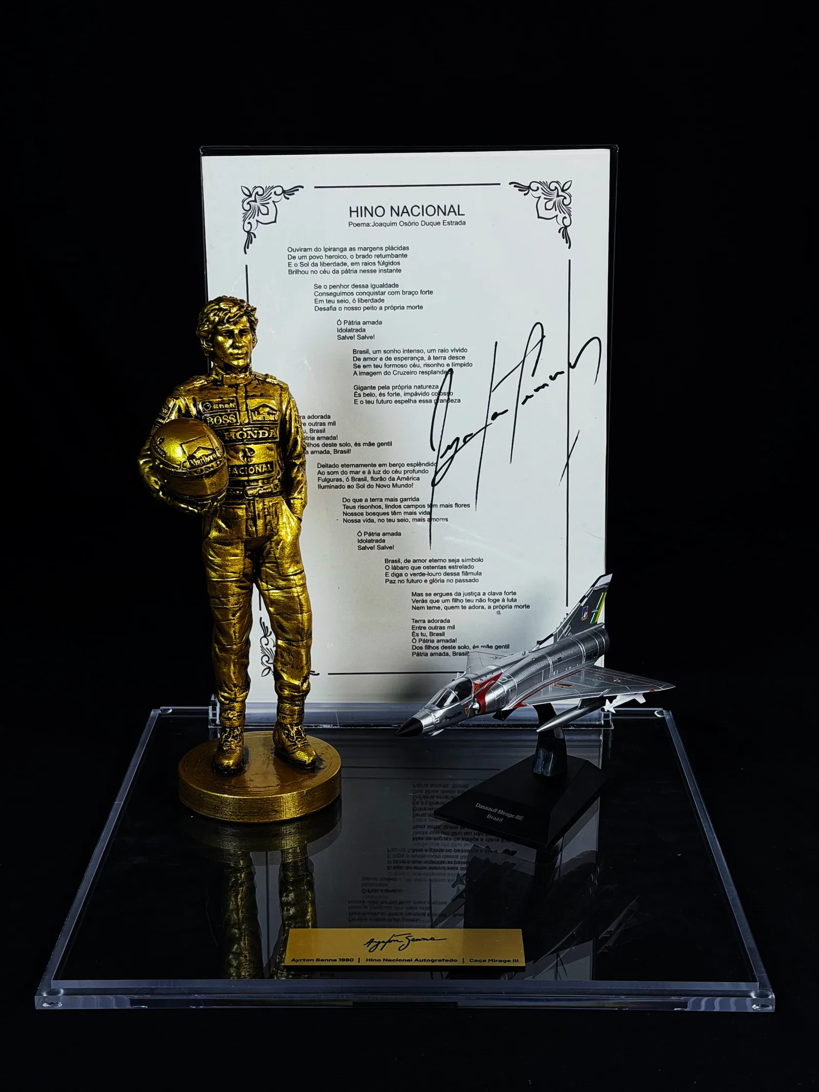 Ayrton Senna autógrafo – Hino Nacional, 1990, "Passeio Mirage III", Ayrton Senna