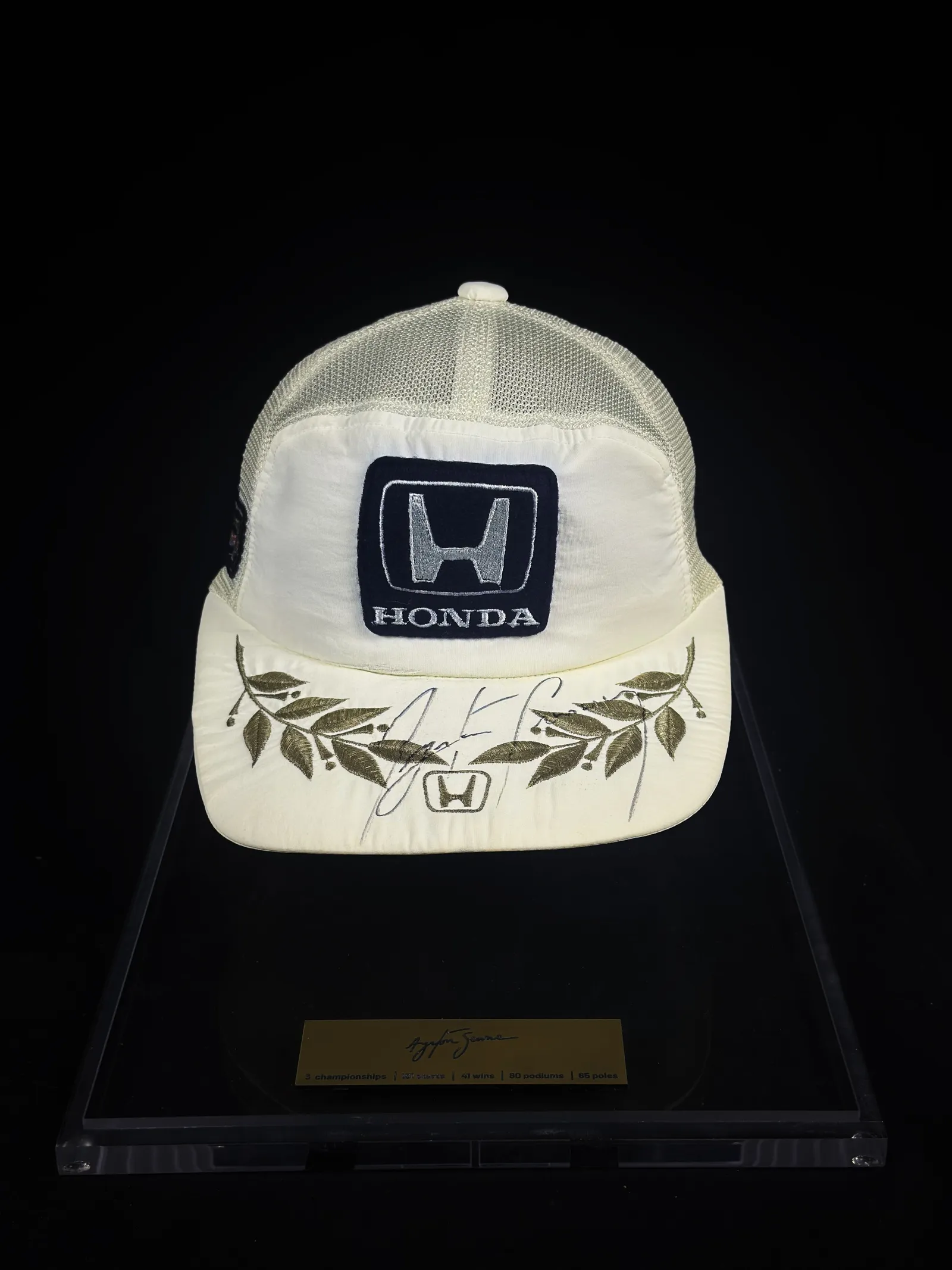 Ayrton Senna autógrafo – boné Honda, Ayrton Senna