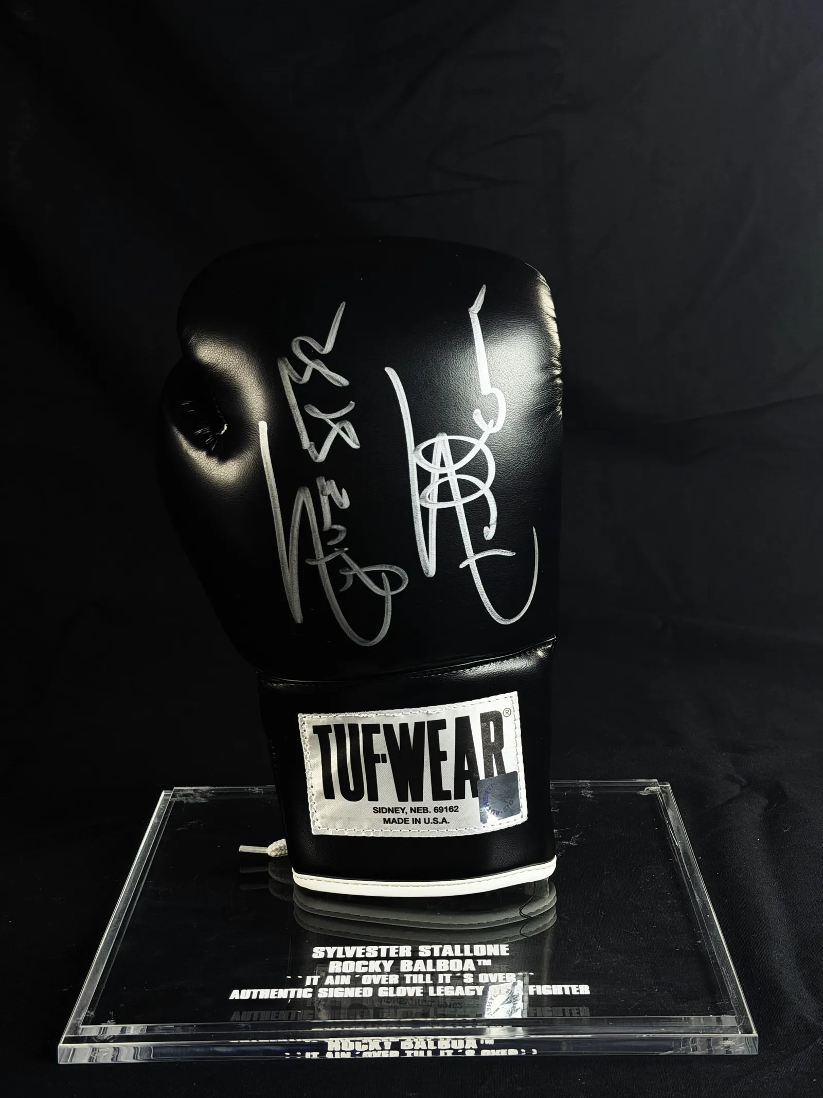 Sylvester Stallone autógrafo – luva Tuf Wear, Sylvester Stallone