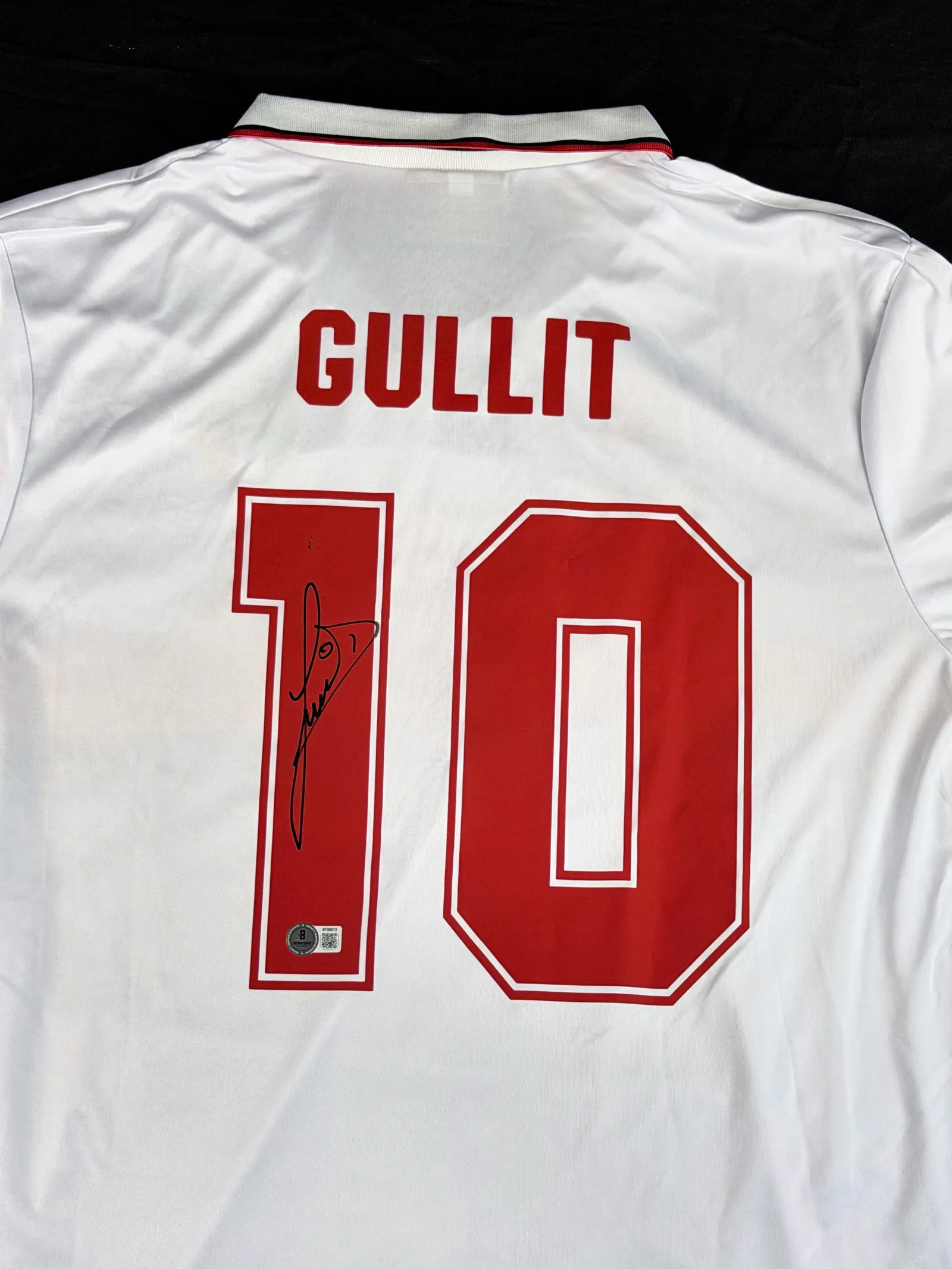 Gullit autógrafo – camisa do Milan, Ruud Gullit