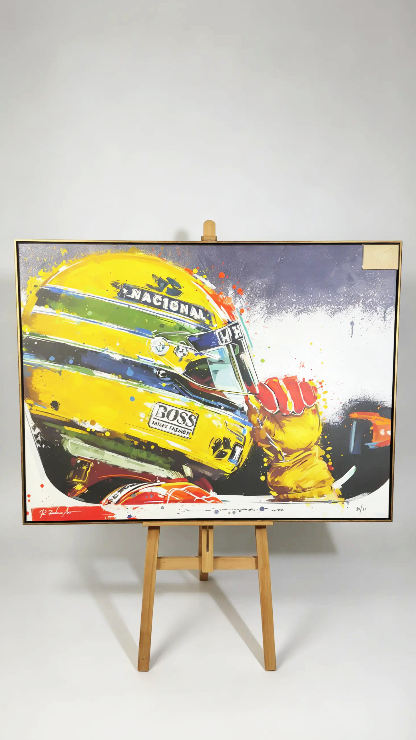Ayrton Senna autógrafo – Quadro artístico com card autografado, Ayrton Senna