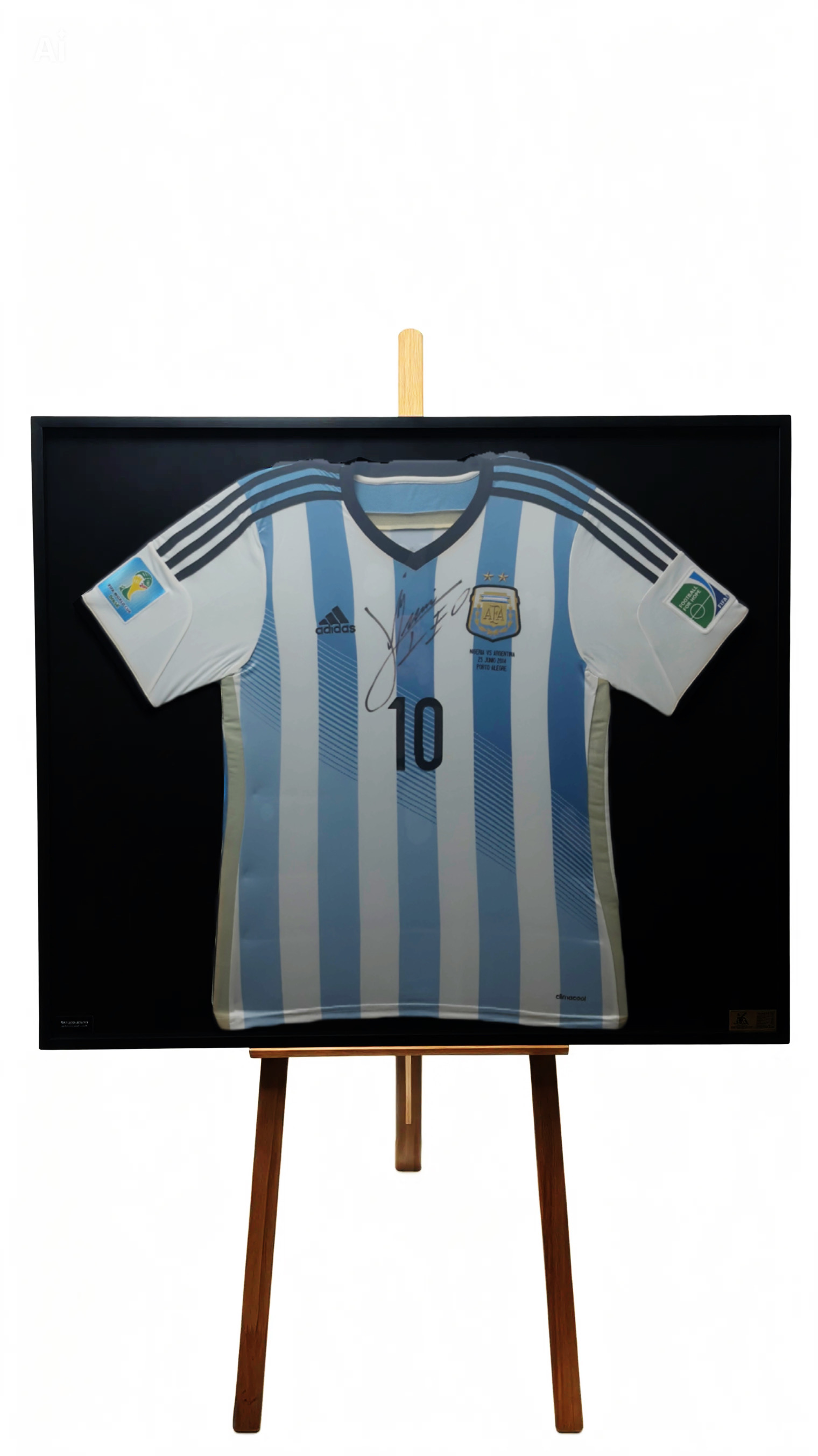 Lionel Messi autógrafo – Camisa Argentina Copa do Mundo 2014, Lionel Messi