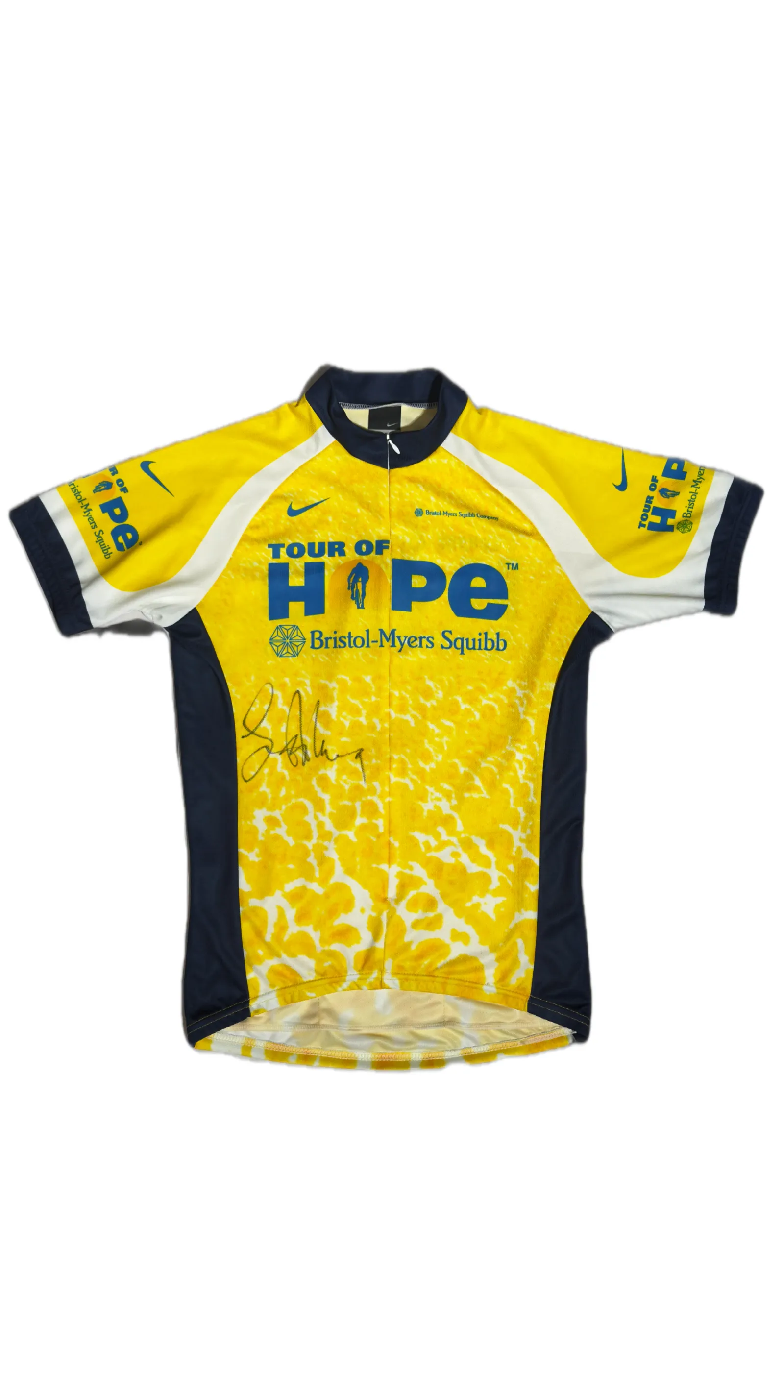 Lance Armstrong autógrafo – Camisa de ciclismo Tour of Hope, Lance Armstrong