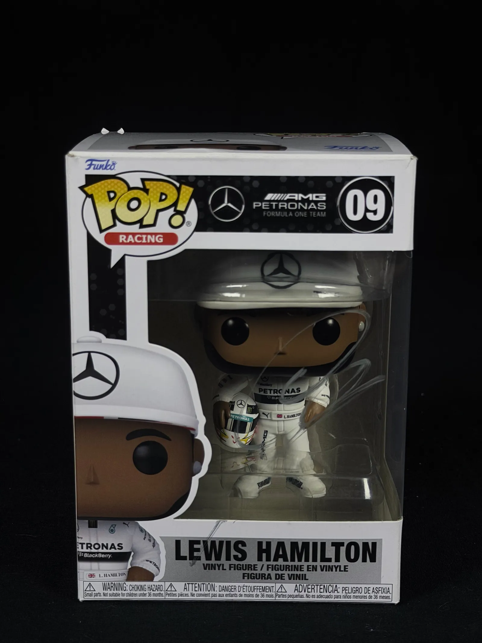 Lewis Hamilton autógrafo – Funko Racing 09, Lewis Hamilton