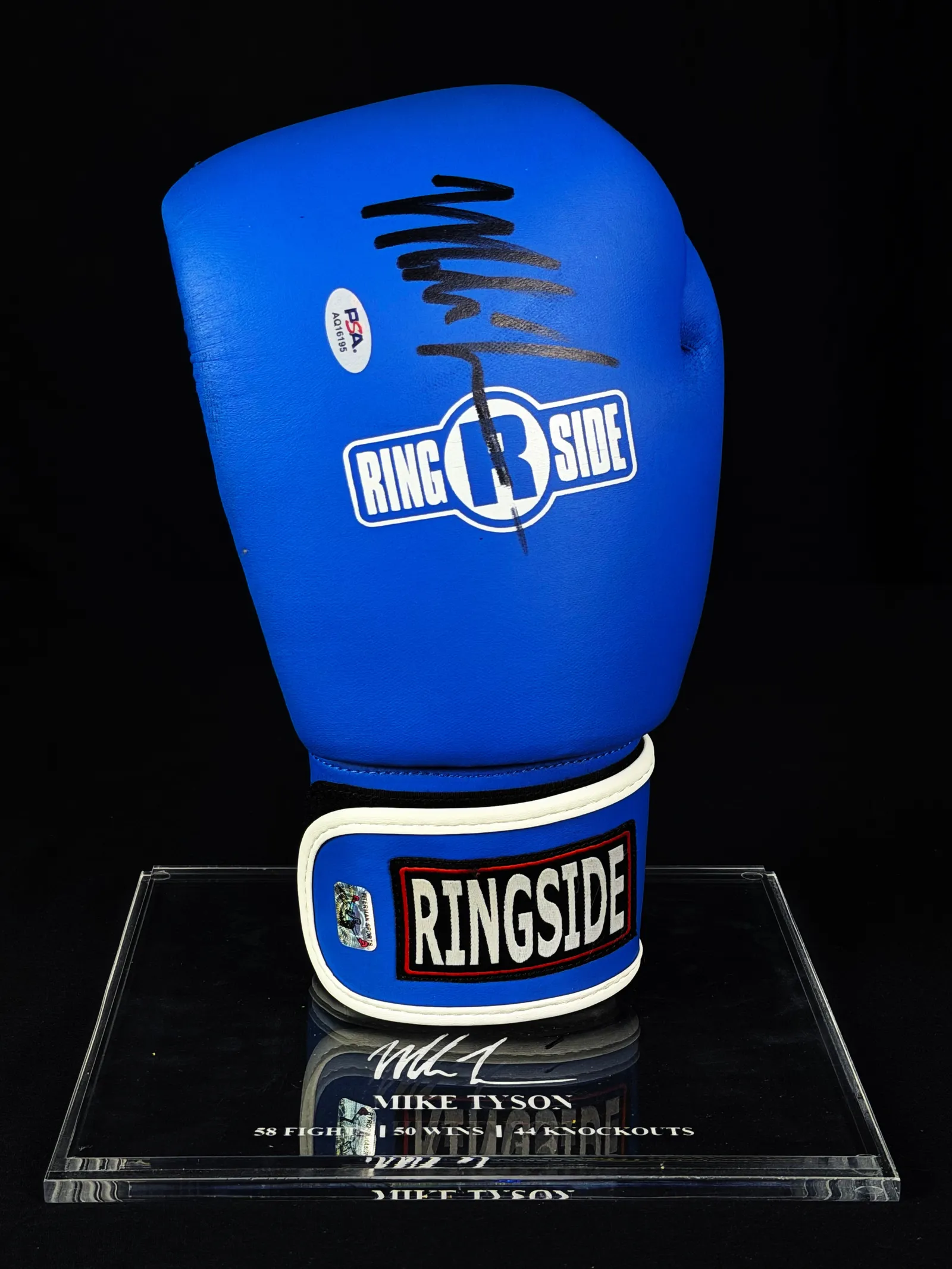Mike Tyson – luva de boxe Ringside azul autografada, Mike Tyson