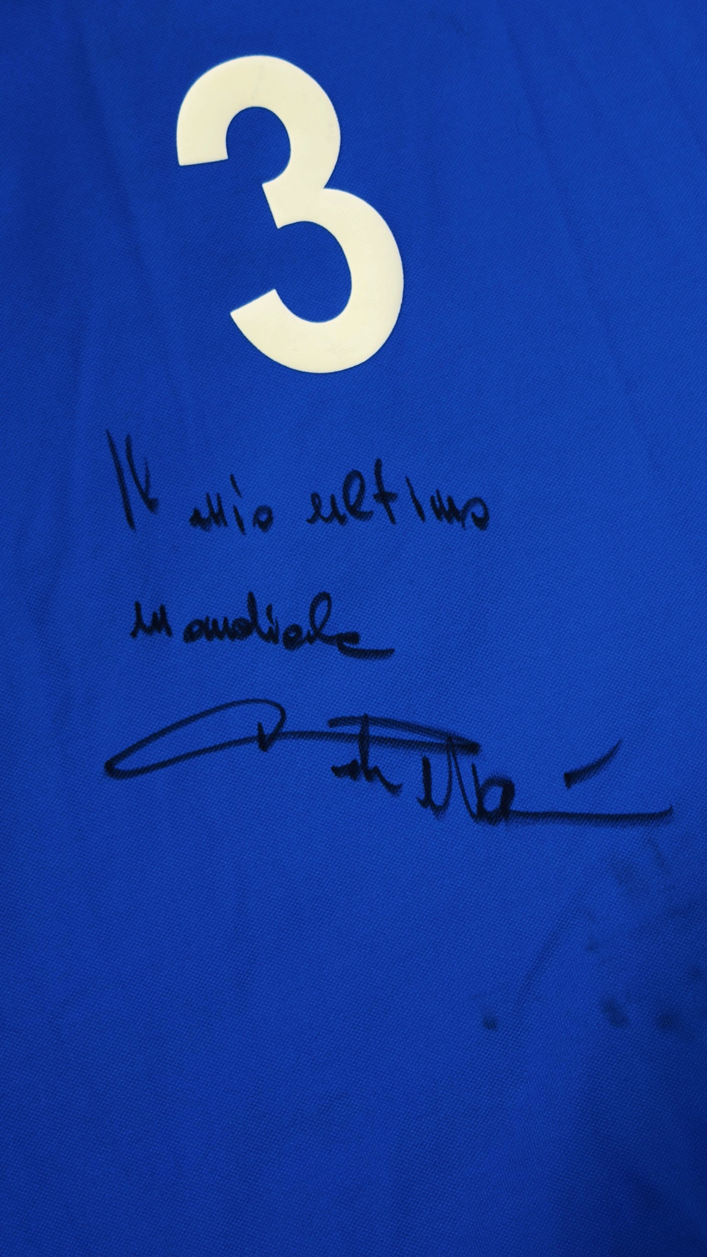 Paolo Maldini autógrafo – camisa usada em jogo Itália 2002, Paolo Maldini