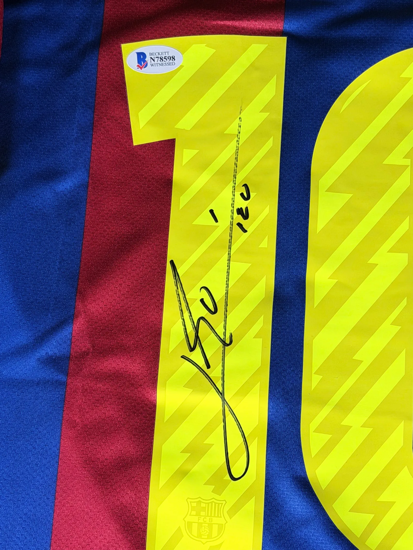 Lionel Messi autógrafo – camisa final London 2011, Barcelona vs Manchester United, Lionel Messi