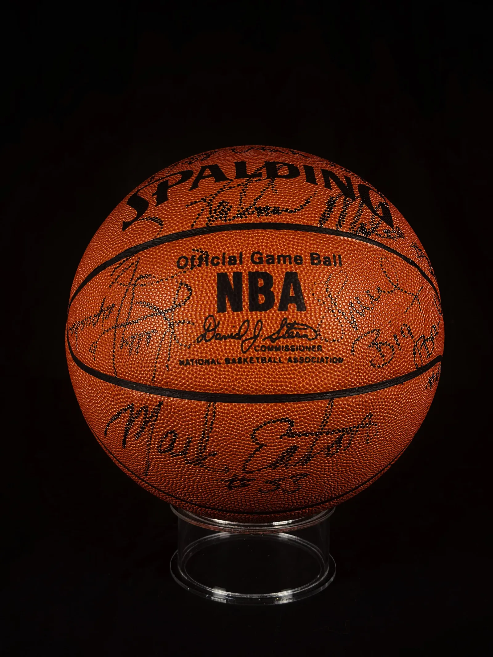 Utah Jazz – bola de basquetebol autografada (elenco histórico) "Feat John Stockton e Karl Malone.", Utah Jazz