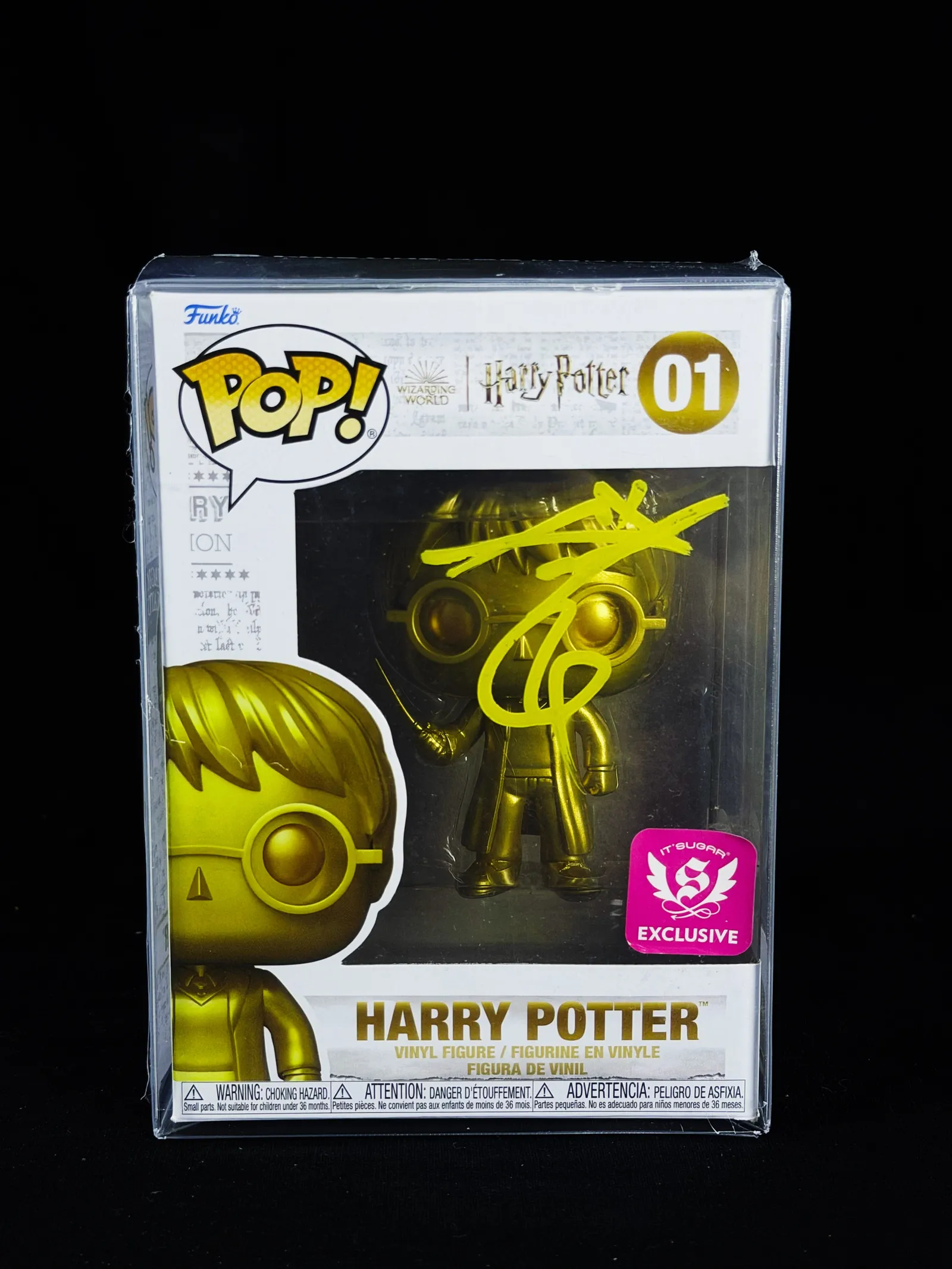 Daniel Radcliffe autógrafo – Funko edição dourada Harry Potter 01, Daniel Radcliffe