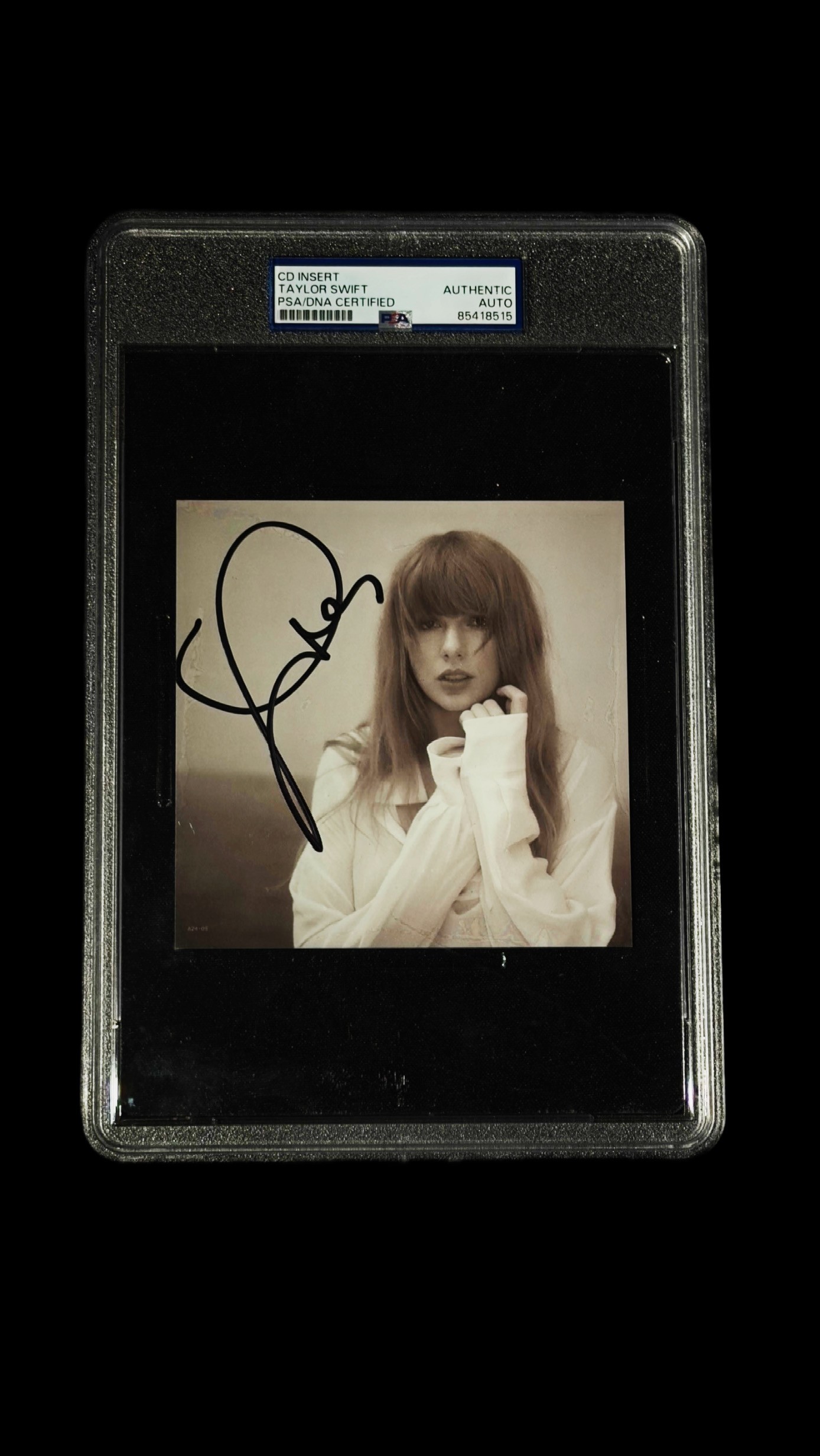 Taylor Swift autógrafo – Insert de CD encapsulado PSA/DNA, Taylor Swift