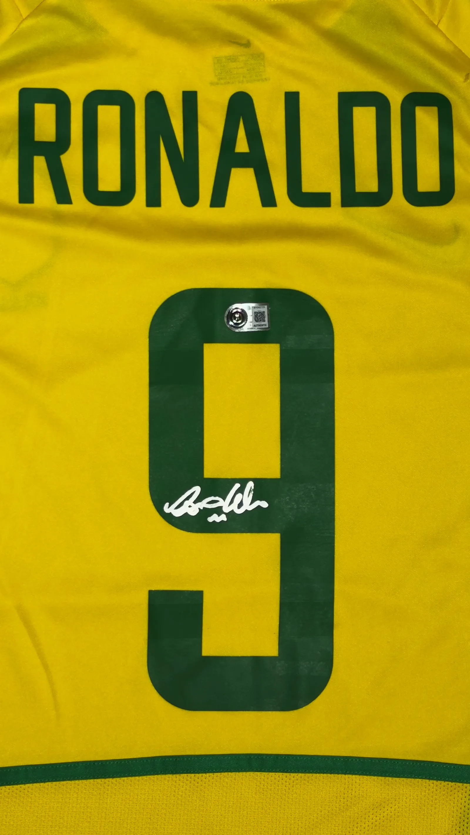 Ronaldo Fenômeno autógrafo – Camisa Brasil 2002, Ronaldo Fenômeno