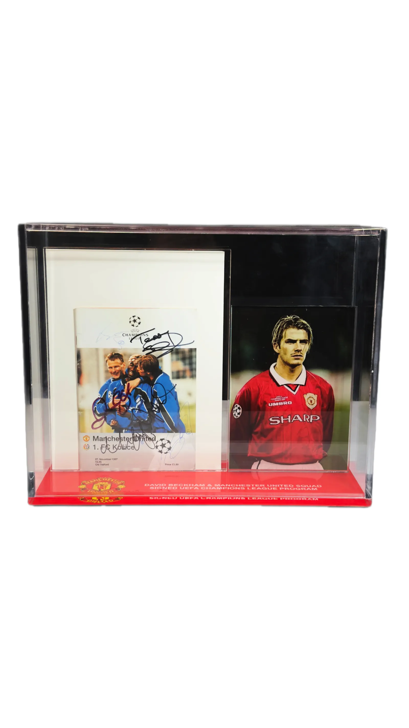 Manchester United autógrafos – Programa Champions League 1997, David Beckham e Manchester United