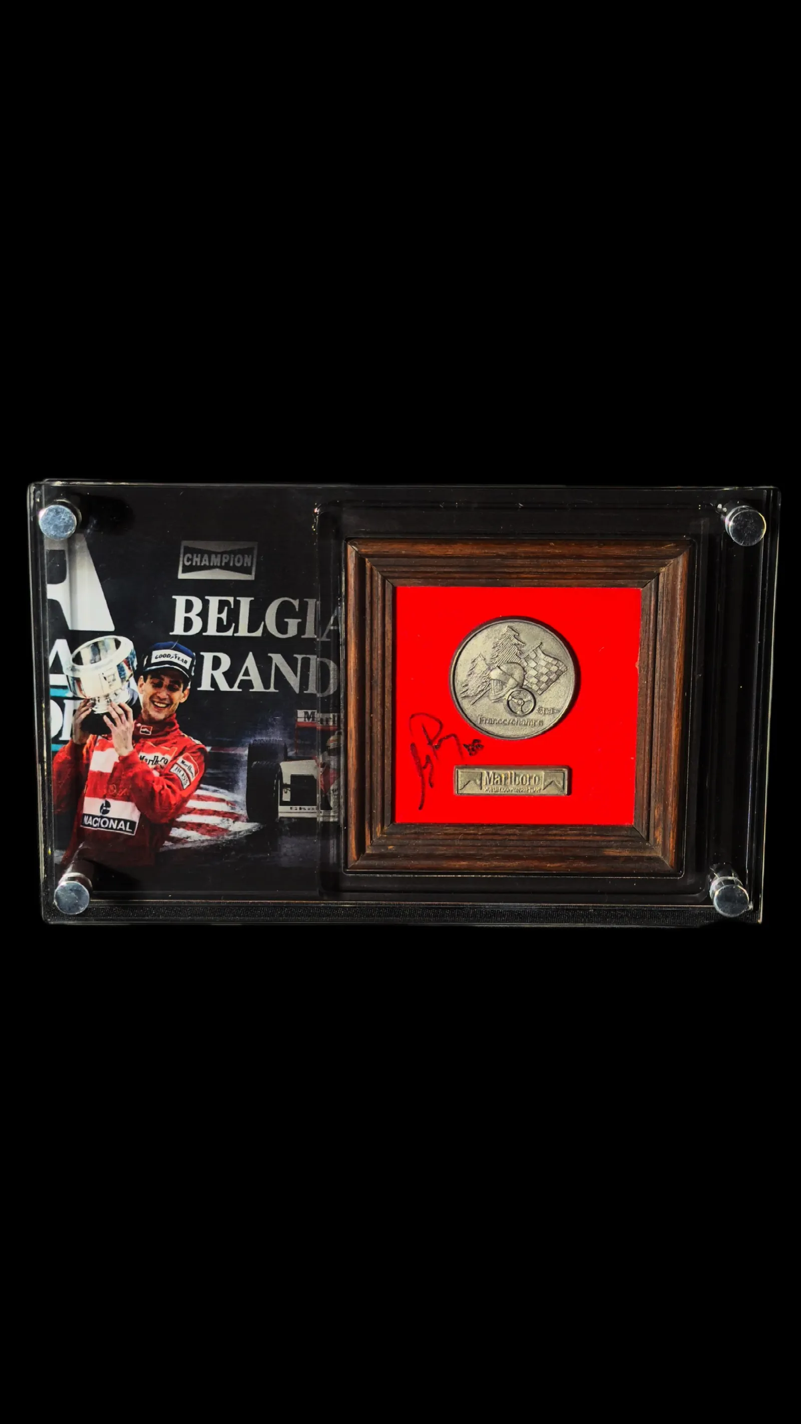Ayrton Senna autógrafo – medalha Spa-Francorchamps, Ayrton Senna